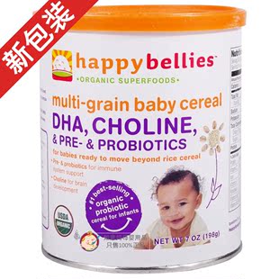  [任6包邮]美国HappyBaby禧贝有机3段混合谷物米粉含DHA益生菌胆碱