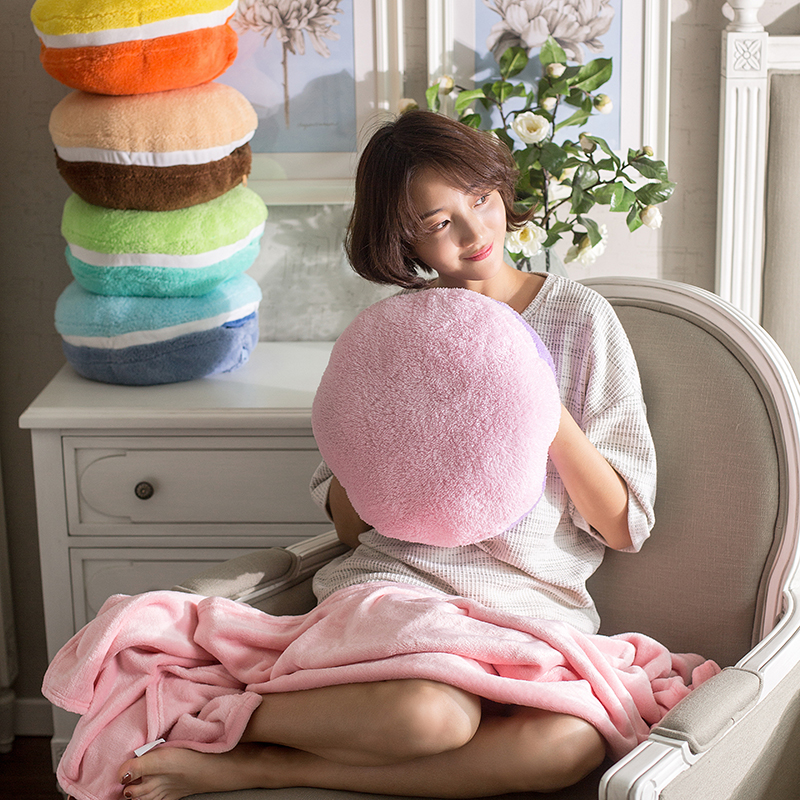 Macaroon pinkycolor Pillow Blanket Cushions are Air blanket lovely Blanket Noon break blanket Hand Po multi-functionin the Home Fabric , Pillow/Pillow category - from Buy2taobao.com to provide professional Taobao agent buy service