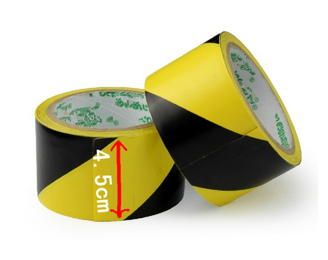 4.5CM斑马警示线胶带 黑黄PVC地板分割线标
