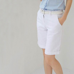  两件包邮 春夏新款女装韩版休闲短裤夏季修身直筒中裤五分裤