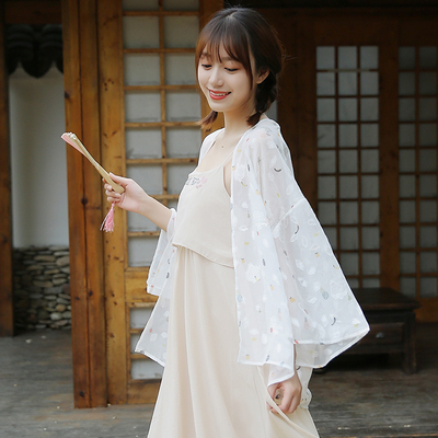 很仙的雪纺防晒开衫女短款夏季新款超仙喇叭袖薄款搭吊带的外套