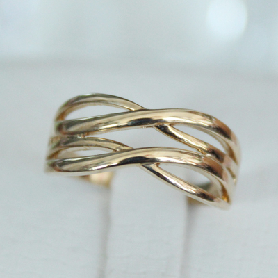 Bunny Order Reality Real shot the republic of korea 14K Gold overlapping Wide face Ring Heart like double wire meshin the Jewelry/Diamond/Jade/Gold , K gold jewelry, Bracelets category - from Buy2taobao.com to provide professional Taobao agent buy service
