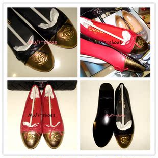  欧洲站小香奈儿辣椒撞色美丽说婚鞋 呛口小香家休闲鞋 全羊皮鞋子