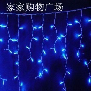  LED冰条灯圣诞灯婚庆节日灯星星灯串装饰灯酒吧窗帘灯4米宽带尾插
