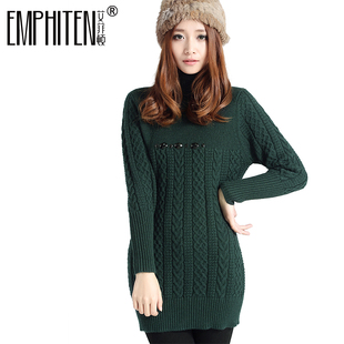 艾菲顿2013冬款高领打底衫<em>长款大码加厚毛衣</em>