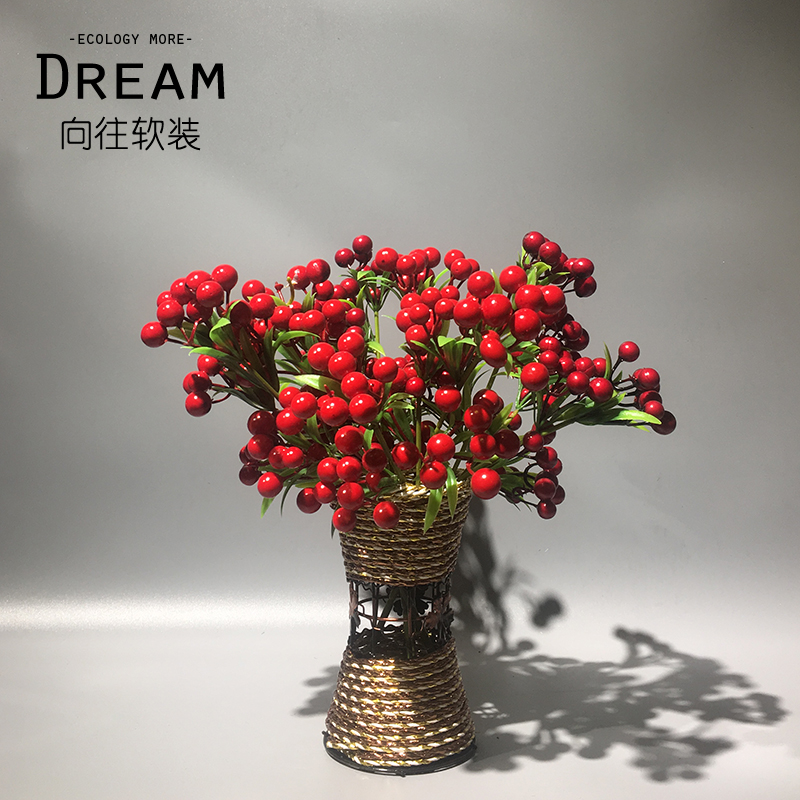 新品搖錢小紅果假花仿真花家居裝飾絹花婚慶花藝客廳擺設塑料幹花在類目 家居飾品, 花瓶/花器/仿真花/仿真飾品, 仿真花/假花中 - 來自Buy2taobao.com提供專業的淘寶代購服務