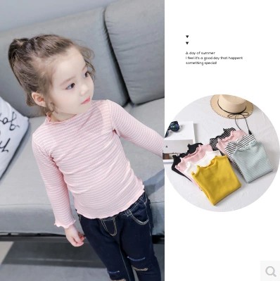 Like a breath of fresh air Female baby Wood ear pinkycolor Striped jacket 2018 Spring Children All-match coatin the Children/Baby/Family fitted , Sweater/Fleece category - from Buy2taobao.com to provide professional Taobao agent buy service
