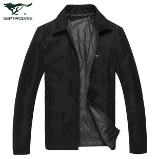  七匹狼茄克衫 春装 男士翻领双面夹克 正品男装 jacket 2983w
