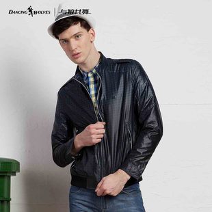  VIP与狼共舞春装新款男士条纹商务休闲拉链轻薄夹克351301702