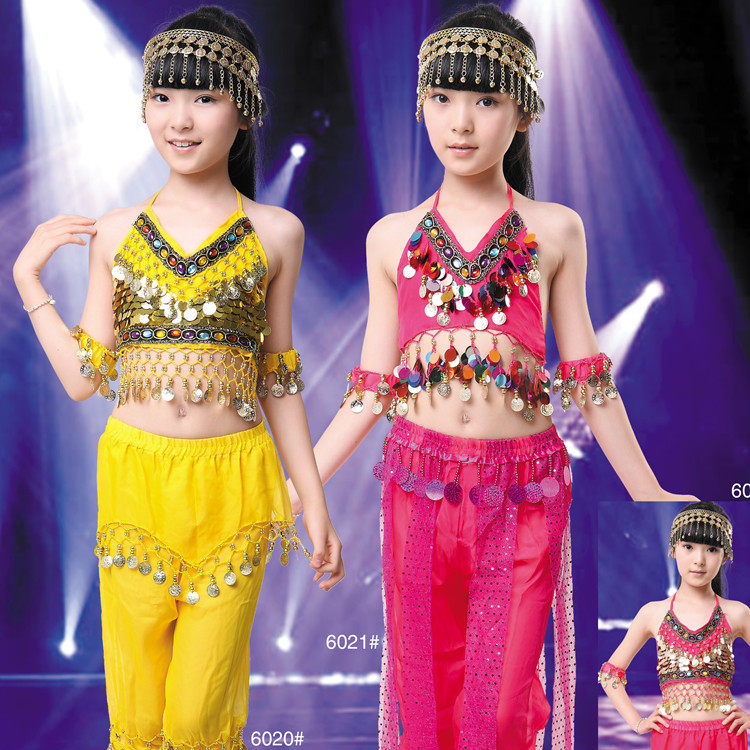 儿童少数民族<em>舞蹈服</em>女童演出服装<em>少女</em>印度舞新