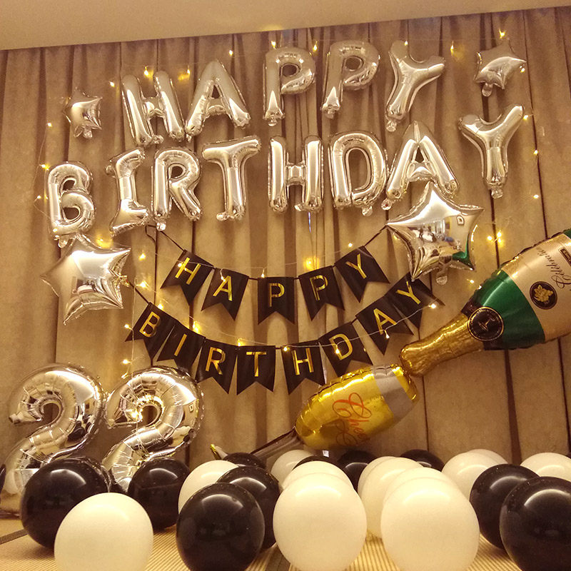 生日气球成人套餐派对房间装饰布置女男朋友生日快乐惊喜布置|ruв категории фестиваль товаров/подарок, шар/плавучих воздушный шар, шар - от Buy2taobao.com для оказания профессиональной услуги покупки агента Taobao