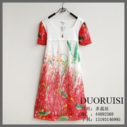 Chinese style Watercolor Elegant Women dress summer Short sleeved maternity dress Dress Chiffon Dress Commentaries Autumn 10067in the Maternity/Maternal supplies/Nutrition , Maternity , Dress category - from Buy2taobao.com to provide professional Taobao agent buy service