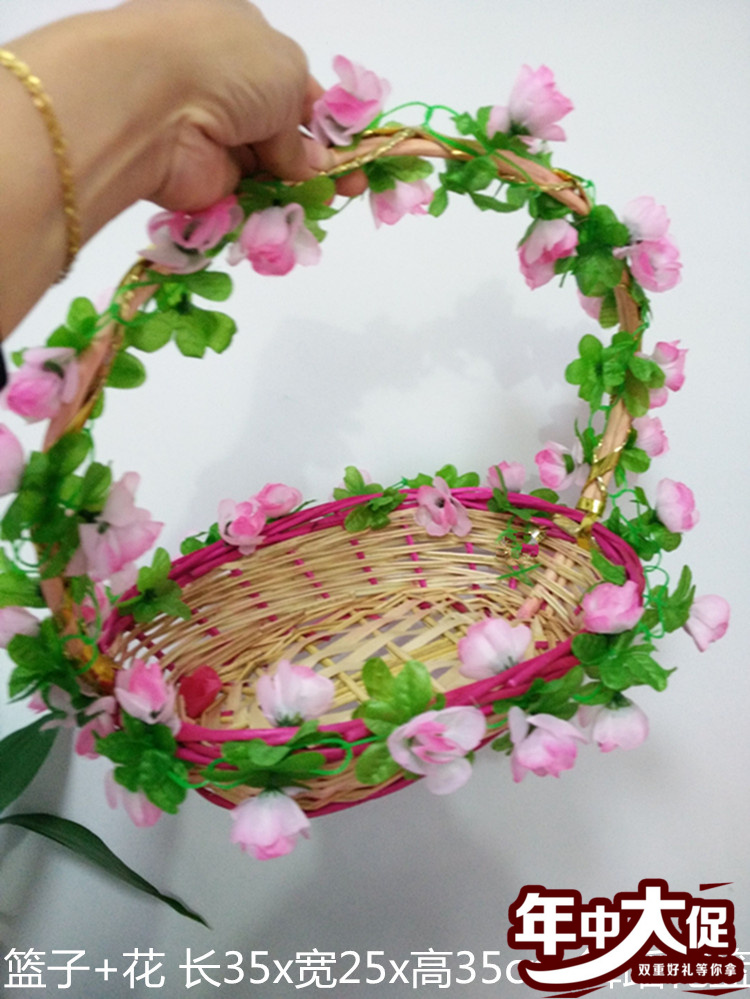 藤编花篮舞蹈道具手提篮跳舞鲜花水果篮子婚庆小花篮子柳编插花篮|ruв категории Домашний быт, ваза/цветок/искусственные цветы/моделирование украшения, цветок/ваза, корзинка - от Buy2taobao.com для оказания профессиональной услуги покупки агента Taobao