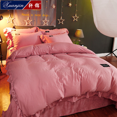 加厚公主风1.8m床上用品珊瑚绒四件套法莱绒法兰绒被套件床单家纺
