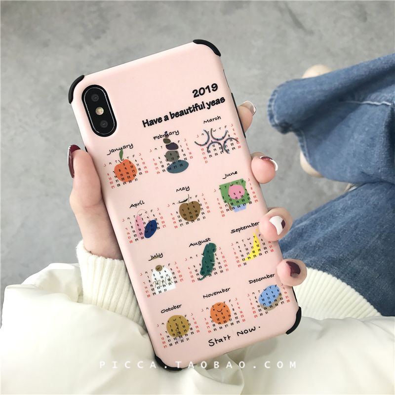 日历苹果x手机壳iphone xs max/6/8/7plus软硅胶xr全包防摔创意女|ruв категории фестиваль товаров/подарок, лампа, оригинальность/дизайн лампа - от Buy2taobao.com для оказания профессиональной услуги покупки агента Taobao