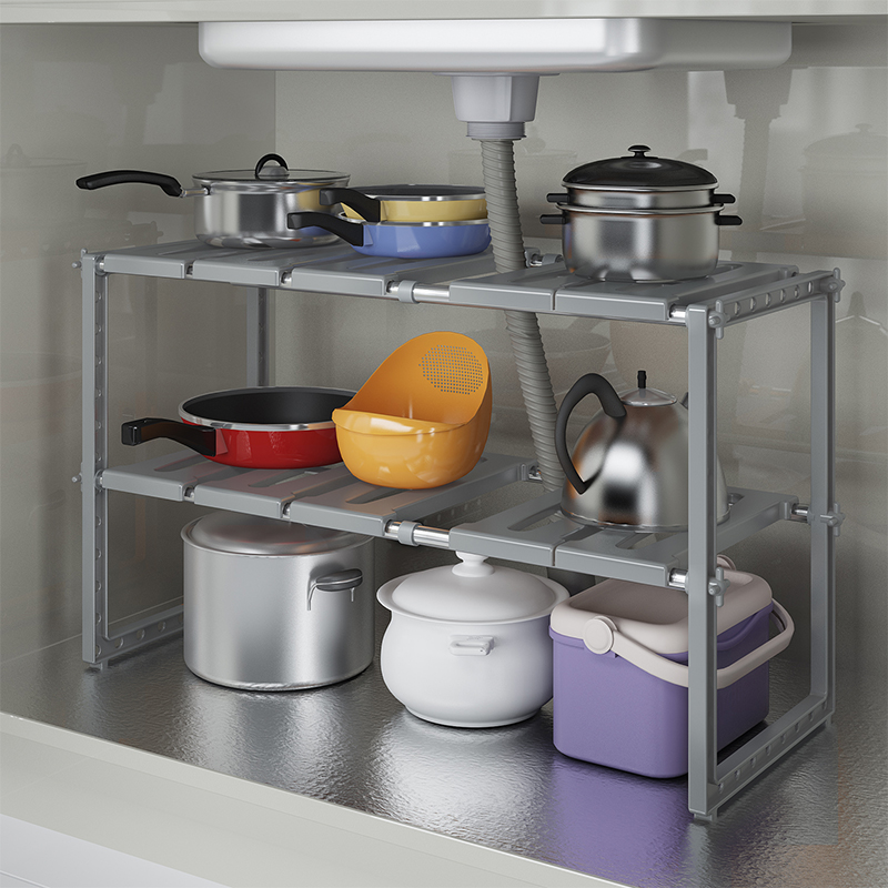 Telescoping Sink cabinet Shelf double-deck Cookware Vegetable basin Storage rack multi-function water tank Chassis adjust Storeyin the Kitchen/Cooking utensils , Kitchen Gadgets/Kitchen storage , Kitchen storage rack/Kitchen Shelf , Kitchen Shelf/Angle Brackets category - from Buy2taobao.com to provide professional Taobao agent buy service