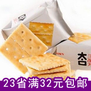  【23省满32元包邮】韩国进口Crown可拉奥 无糖太口咸味 苏打饼干