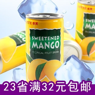  【23省满32元包邮】韩国乐天芒果汁 芒果味饮料 进口饮料180ml