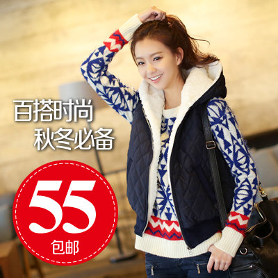 2013新款短款外套大码修身棉马甲女韩版冬羊羔毛棉衣女服胖mm棉袄