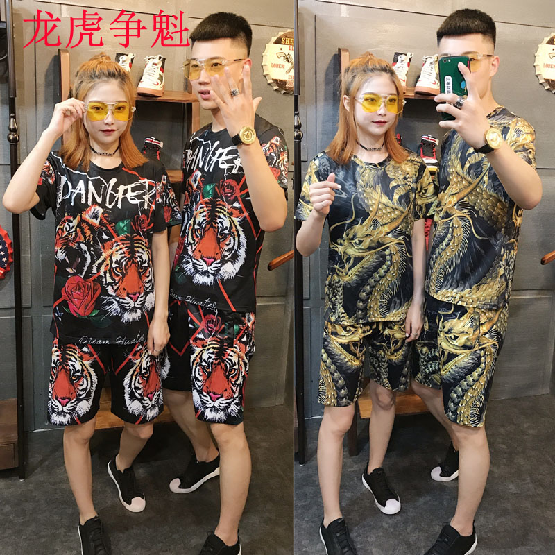 网红休闲情侣套装男夏季新款大码社会小伙短袖短裤时尚两件套女潮|msdalam kategori Butik wanita / wanita, menetapkan/pakaian seragam pelajar/seragam kerja, saman sukan Leisure - dari Buy2taobao.com untuk memberikan perkhidmatan ejen Taobao profesional membeli