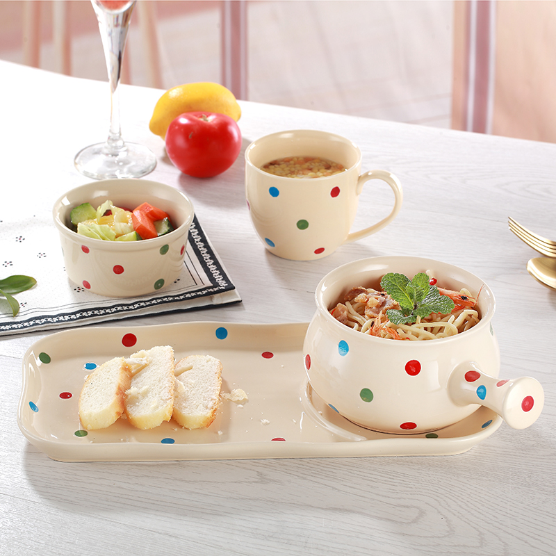 originality ceramics Glaze Wave Dishes breakfast suit lovely tableware A bowl of instant noodles Handle Afternoon Tea Dessert platein the Tableware , Tableware , Porcelain tableware suit category - from Buy2taobao.com to provide professional Taobao agent buy service
