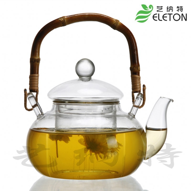 精美耐热玻璃茶具 玻璃壶 过滤芯花茶壶竹制提梁壶600ML 特价包邮在类目 餐饮具, 茶具, 茶壶中 - 来自Buy2taobao.com提供专业的淘宝代购服务