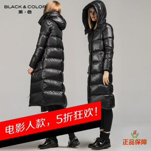  电影人 羽绒服女中长款 BLACK&COLOR 新款潮 文艺范儿