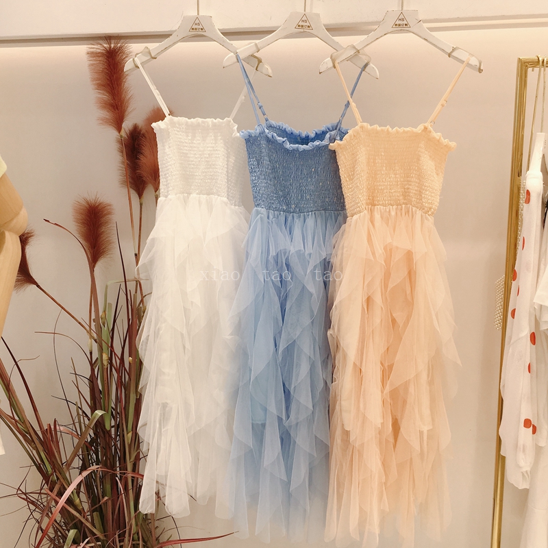 the republic of korea Customize fairy Jacobs braces skirt Paige Show thin 2019 new pattern Wrap chest Irregular Cake skirtin the Women's clothing/Boutique , Dress category - from Buy2taobao.com to provide professional Taobao agent buy service