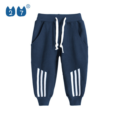 27kids童装秋款2019男童运动长裤纯棉薄款 宝宝休闲裤子儿童卫裤