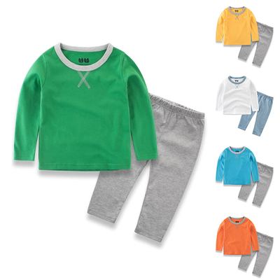 春秋季童装打底衫儿童睡衣裤男童家居服纯棉宝宝套装中小童两件套