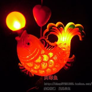  新年富贵鱼灯笼 音乐 发光灯笼 元宵花灯 手提灯笼批发 节日灯笼