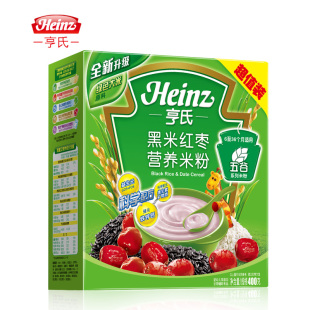  亨氏 宝宝辅食 超值经济装婴幼儿黑米红枣营养米粉 400g