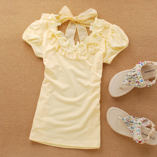  春装 新款女装韩版淑女蕾丝拼接花边修身T恤