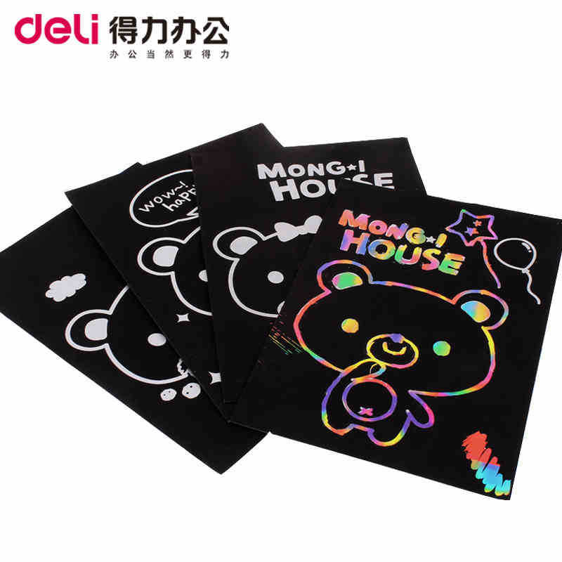 得力3240儿童彩色刮画纸 5张/包 送竹笔 130*185mm|msdalam kategori perkakasan/alat, Alat-alat tangan, memberus alat, berus Pen - dari Buy2taobao.com untuk memberikan perkhidmatan ejen Taobao profesional membeli