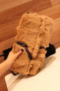  冬季新款毛毛包单肩包欧美时尚潮手拿女包手抓包小包包