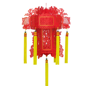  纯红全镂空纸雕宫灯灯笼手工雕刻元宵节灯谜灯笼春节喜庆装饰宫灯