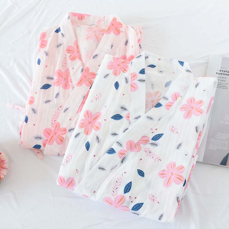 new pattern Spring and summer Autumn Thin section pure cotton Double gauze robe lady kimono bathrobe Home pajamas Khan steam saunain the Lingerie/Men's underwear/Tracksuit , Nightwear/Bathrobes category - from Buy2taobao.com to provide professional Taobao agent buy service