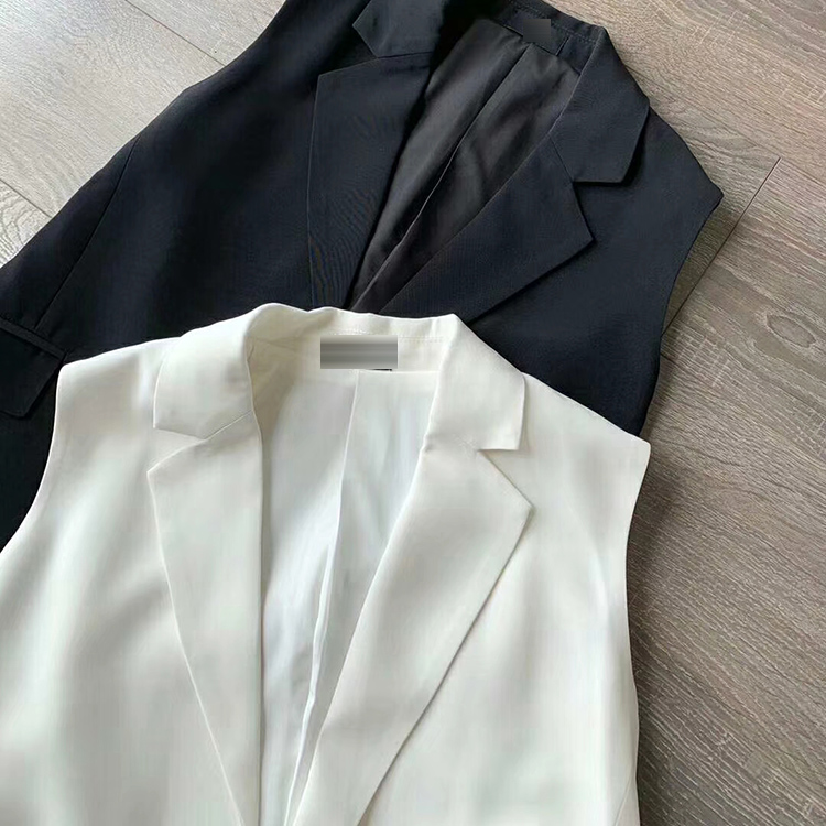 TH Little Three acetic acid black/White tailored collar Thin section Vestin the Women's clothing/Boutique , Maga category - from Buy2taobao.com to provide professional Taobao agent buy service