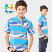 Halibidi boy lapel striped short-sleeved t-shirt children's cotton summer new polo shirt multicolor models