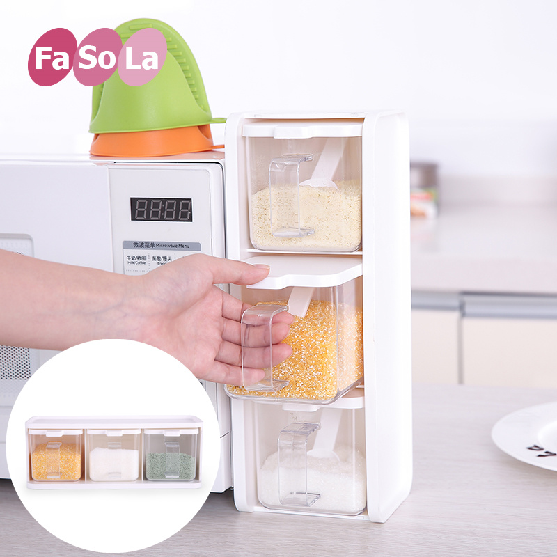 FaSoLa厨房用品调料盒套装创意调料罐瓶塑料调味盒烧烤佐料盒盐罐在类目 厨房/烹饪用具, 厨用小工具/厨房储物, 储物瓶罐/厨房储物器皿, 调味瓶罐中 - 来自Buy2taobao.com提供专业的淘宝代购服务