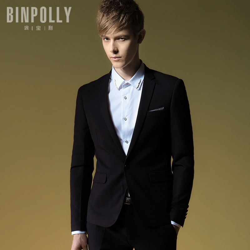 BINPOLLY西服套装 男士商务修身西装 韩版休闲新郎伴郎结婚礼服 BINPOLLY西服套装 男士商务修身西装 韩版休闲新郎伴郎结婚礼服