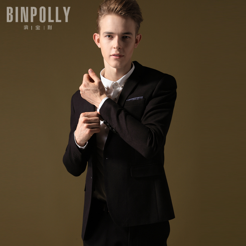 BINPOLLY西服套装 男士商务修身西装 韩版休闲新郎伴郎结婚礼服 BINPOLLY西服套装 男士商务修身西装 韩版休闲新郎伴郎结婚礼服