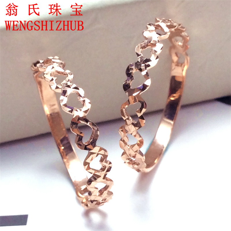 Weng Jewellery Russia 585 Purple Gold 14K Rose Gold Winnings Simplicity exquisite Peach Ring Versatilein the Jewelry/Diamond/Jade/Gold , K gold jewelry, Bracelets category - from Buy2taobao.com to provide professional Taobao agent buy service
