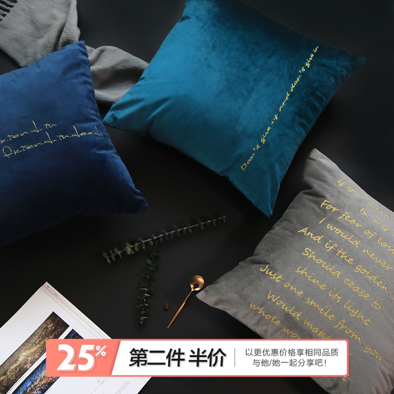 态生活 北欧简约金线丝绒沙发抱枕套床头靠垫腰枕垫枕头靠背|msdalam kategori rumah Fabrik, bantal/bantal - dari Buy2taobao.com untuk memberikan perkhidmatan ejen Taobao profesional membeli