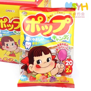  日本进口 不二家牛奶妹 绿茶多酚防蛀综合水果棒棒糖果 128g22支