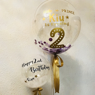 ins网红波波球透明球贴纸 宝宝儿童生日派对布置亮片羽毛装饰气球