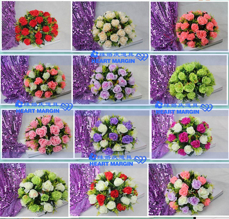包邮30头玫瑰婚庆路引花 仿真装饰花 定做成品路引花婚庆道具批发
