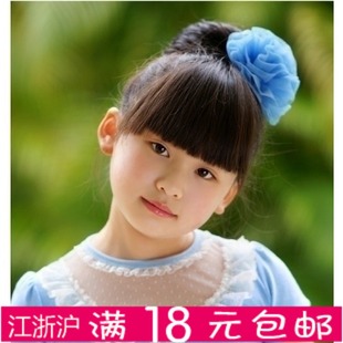  满包邮 韩版热销绢纱花朵发夹 韩国儿童头花发饰头饰发圈 批发