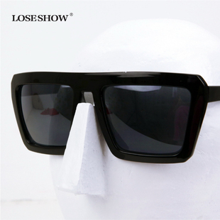  【LOSE SHOW】欧美潮人必备男女款太阳镜 复古大框眼镜方形墨镜