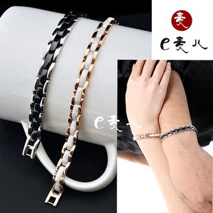  礼物 高档陶瓷期情侣手链一对饰品刻字 送男友 女友 老公老婆